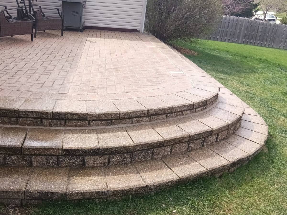 hardscape stone stairs from the side