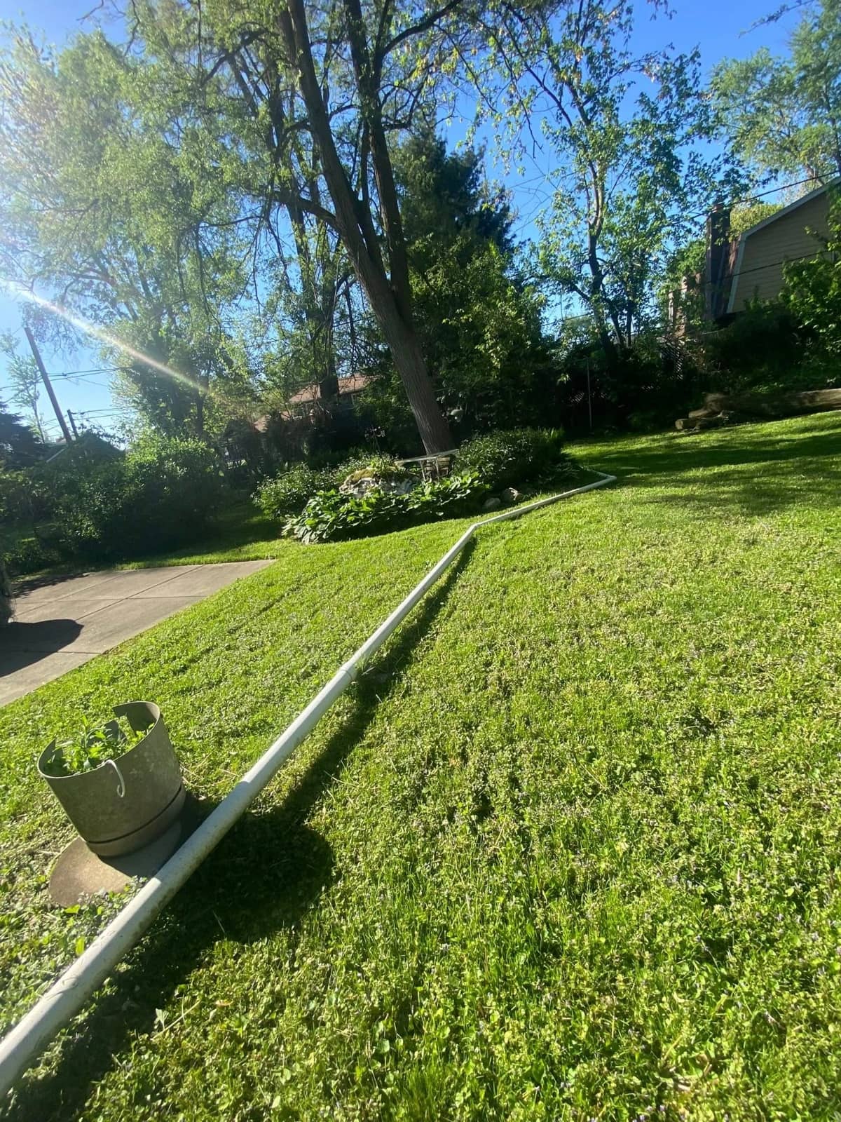 lawn maintenance for a client in McHenry